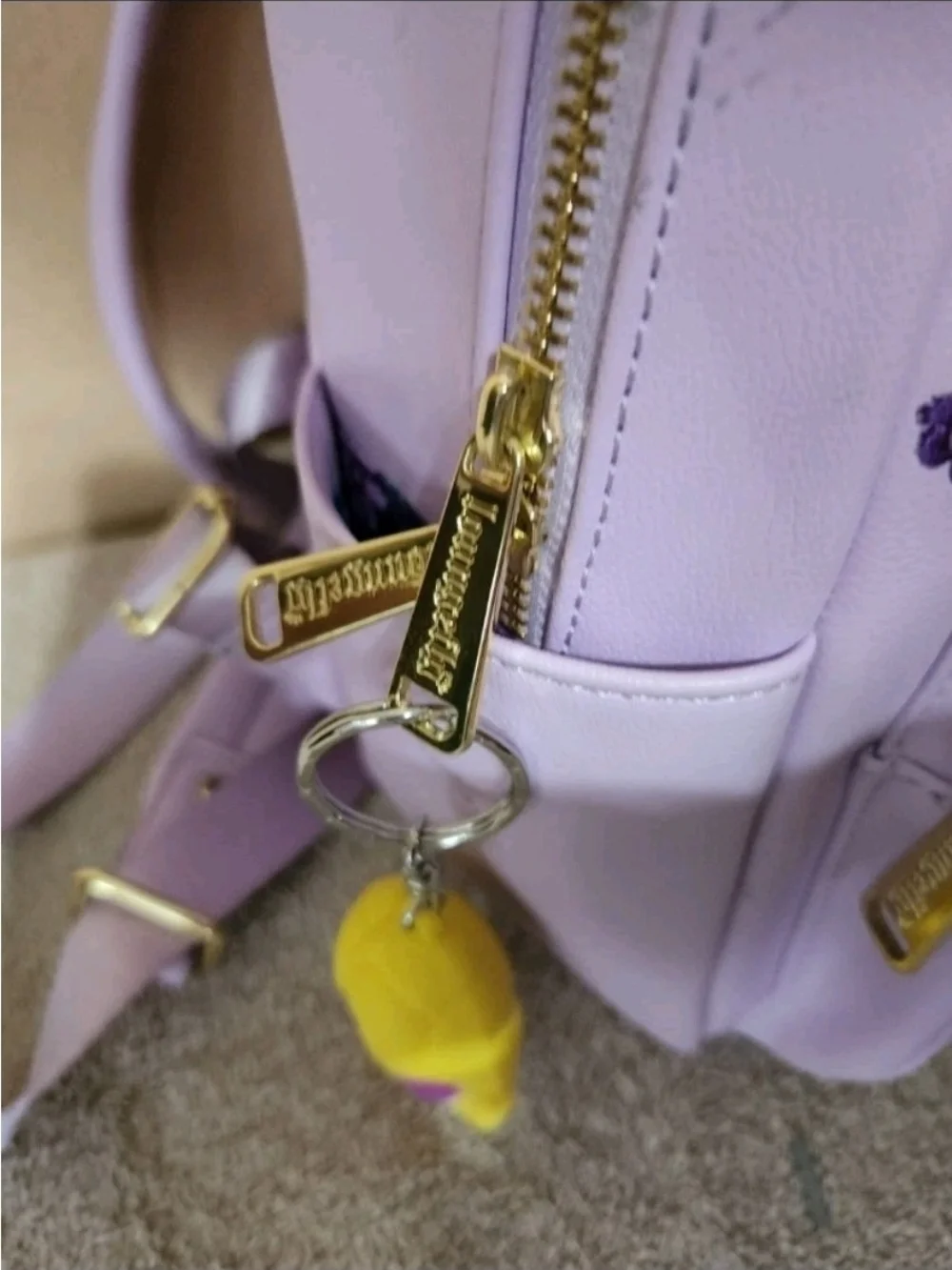 Loungefly Kids Lavender Rapunzel Floral Mini Backpack with Charm